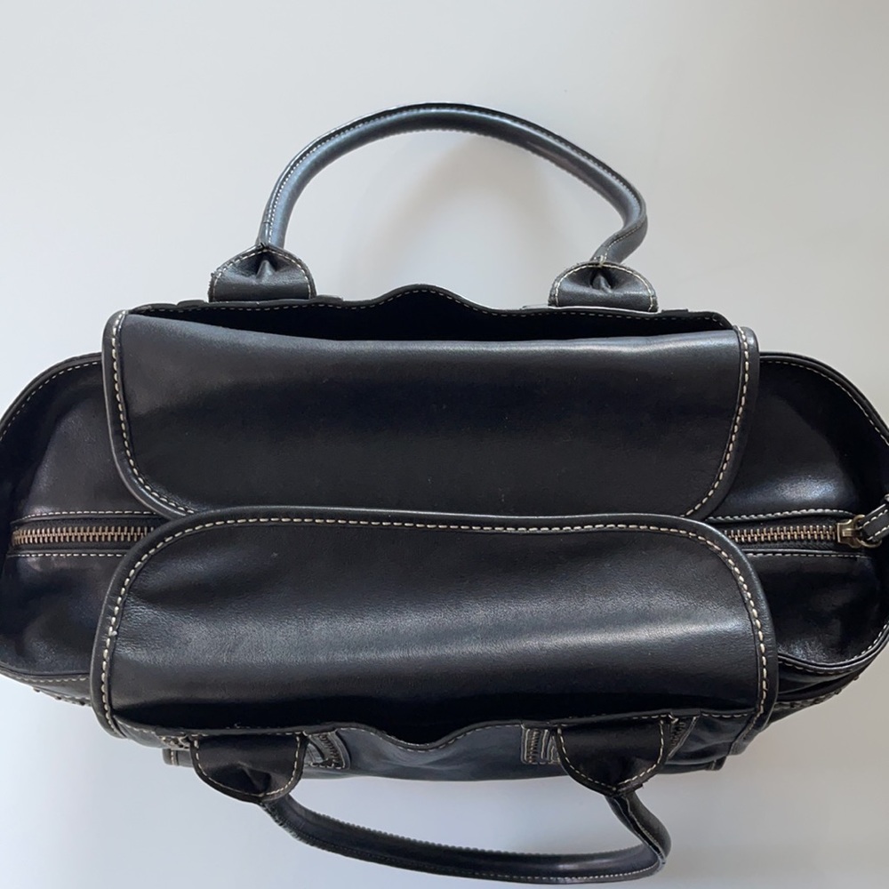 Kenneth Cole NY Black leather studded 2 handle handbag - Picture 13 of 16